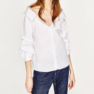 Puff Sleeve Buttoned Blouse
